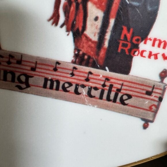 1976 Sat Evening POne Sizet Norman Rockwell Christmas Trio 8.5 Collectible Plate - Picture 3 of 6